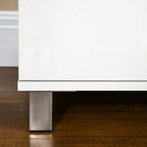 Comoda Alba 112×38,2×81 cm – 4 Sertare cu Detalii Metalice - Img 9
