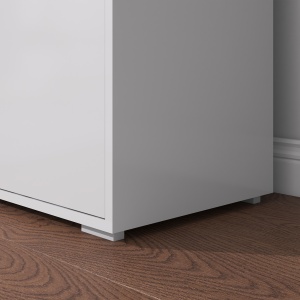 Comoda cu 2 dulapuri si 2 sertare, 79x36x74cm, alb lucios - Img 9