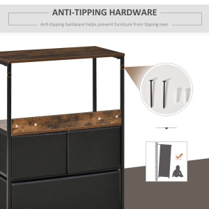Comoda multifunctionala cu 3 sertare pliante din material textil 58x29x81.5cm - Img 6