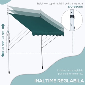 Copertina cu manivela, cadru telescopic si unghi reglabil, verde - Img 4