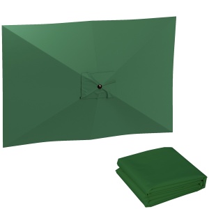 Copertină de Rezervă pentru Umbrelă cu Ventilație în Partea Superioară, 300x200 cm, Verde