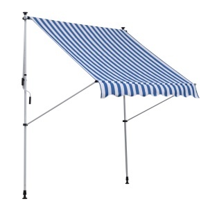 Copertina pentru soare pentru exterior tip rulou cu manivela, inaltime si unghi reglabil, 200x150cm, albastru - Img 1