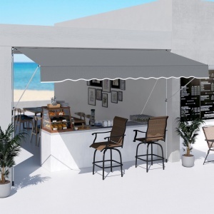 Copertină Retractabilă cu Braț Pliabil, 400x120 cm, Gri Închis - Img 2