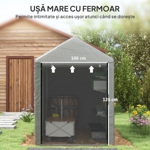Cort Garaj Moto 120×179×165 cm – Cu Fermoar, Protectie Exterior - Img 6