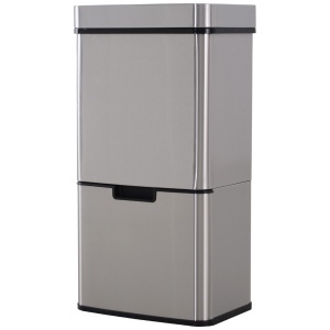 Cos Gunoi Inteligent 72 L – Inox, 3 Compartimente & Senzor - Img 1