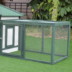 cotet de gaini, lemn 196x76x97cm, alb/verde - Img 9
