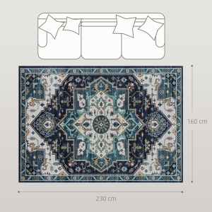 Covor Boho Antiderapant și Lavabil cu Fir Scurt 230x160cm Multicolor - Img 3
