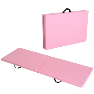 Covoraș de Gimnastică Pliabil și Antiderapant 180x60x5 cm Roz
