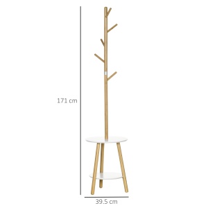 Cuier cu Masuta – MDF, Bambus & Aluminiu 171 cm - Img 3