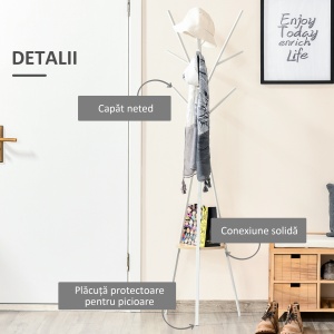 Cuier Pom – Otel Alb, Design Modern pentru Hol - Img 5