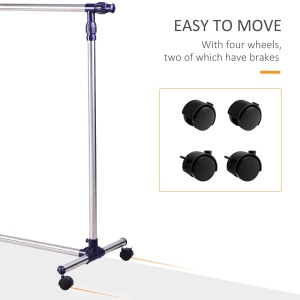 Cuier Reglabil cu Roti – Inox 160×170 cm, Mobil & Robust - Img 6