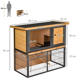 Cusca Iepuri Exterior – Lemn & Metal, Cu Rampa & Spatiu Deschis - Img 3