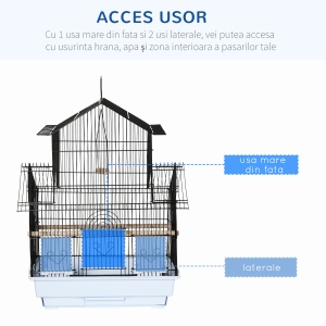 Cusca Pasari 50×41×63 cm – Cu Maner Transport & Tava Detasabila - Img 6