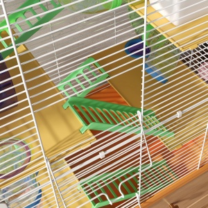 Cușcă pentru Hamsteri pe 5 Nivele cu Tuburi și Roată din Metal și Plastic Albastru - Img 8