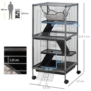 Cusca Rozatoare 52×52×113,5 cm – 4 Nivele & Tava Detasabila - Img 3