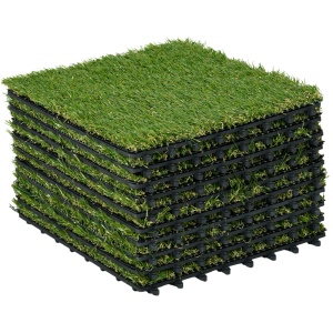 Dale pentru Gradina cu Iarba Sintetica 30x30cm 10 Bucati, Gazon Artificial Realist, Verde - Img 1
