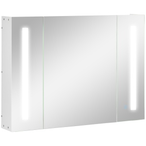Dulap Baie LED – Oglinda, 3 Usi & Rafturi Reglabile