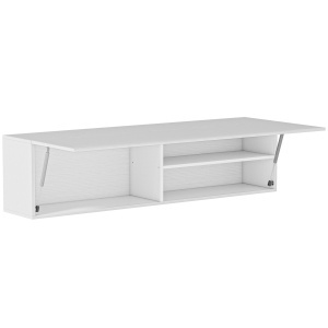 Dulap Baie Montat pe Perete, Dulap Suspendat Modern cu Ușă Soft Close, 2 Compartimente și Raft Reglabil, Economisire Spațiu, 120x23x30 cm, Alb - Img 1