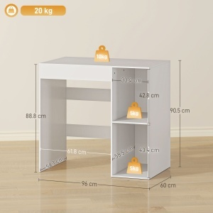 Dulap deasupra Mașinii de Spălat, Mobilier Modern cu Rafturi Deschise, Spațiu Economisit pentru Baie și Rufe, 96x60x95 cm, Alb - Img 3