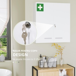 Dulap Garda Medicamente 6 Rafturi 55x18x60 cm – Alb - Img 4