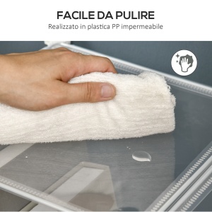 Dulap interior modular pentru pantofi, 6 cuburi din plastic PP, 94,5x32x162cm, transparent - Img 6