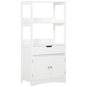 Dulap multifunctional cu rafturi, MDF, 60x33x122.5 cm, Alb - Img 1