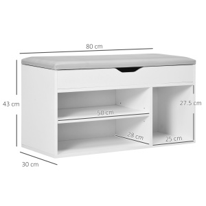 Dulap Pantofi Space Saver – Cu Banca & Compartimente Deschise - Img 3