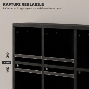 Dulap pentru CD-uri pentru 456 CD-uri sau 336 DVD-uri, 24 Compartimente, 89x20x130.5 cm Negru - Img 5