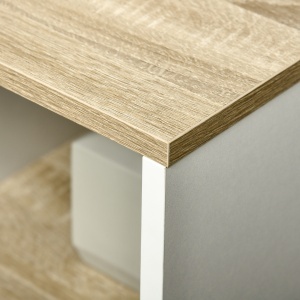 Dulap pentru lavoar pentru baie, 77x45x60cm, alb si culoarea lemnului - Img 8