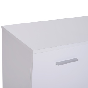 Dulapior cu 3 Usi si 2 Sertare in Lemn Granulat, Alb, 106x35x76cm - Img 9
