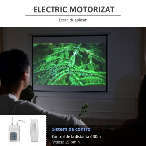 Ecran Proiector 120” – Motorizat, Alb, Ideal Home Cinema - Img 4