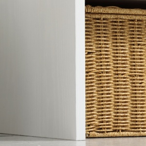 Entryway Organizer with Shoe Bench, Shoe Rack, Hall Tree with 4 Hooks, Coat Rack for Hallway, White and Natural - Img 9