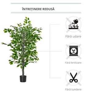 ficus artificial, ghiveci inclus, 135 cm, verde - Img 5