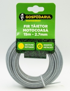 Fir taietor cu insertie metalica 15m - 2.7mm (sectiune rotunda) (MC)