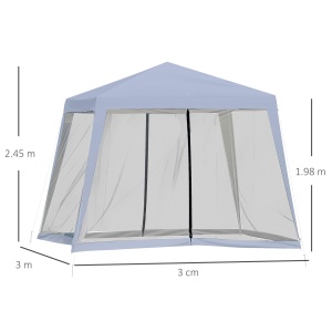 Foisor de Gradina 3x3m cu Plasa de Tantari din Poliester si Metal - Img 3