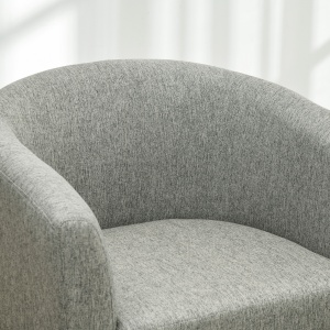 Fotoliu Modern, Scaun Accent Tapițat cu Picioare din Lemn, Scaun din Material Textil, 74x63x73 cm, Gri - Img 8