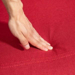 Fotoliu Rabatabil Manual cu Suport pentru Picioare din Material Textil cu Efect de In, 69x85x100 cm, Roșu Vin - Img 9