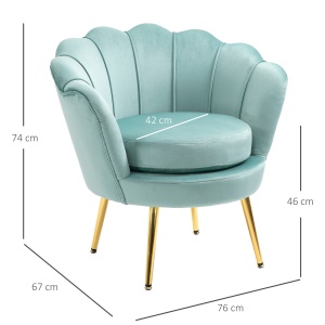 Fotoliu Vintage – Catifea Verde 76×76×74 cm, Design Elegant - Img 3