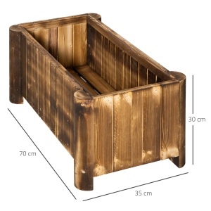 Ghiveci Rectangular pentru Plante din lemn de Brad, 70x35x30cm - Img 3