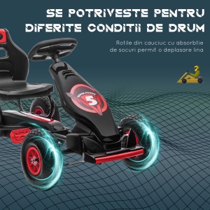 Go Kart Pedale Copii – Reglabil cu Roti Gonflabile - Img 6