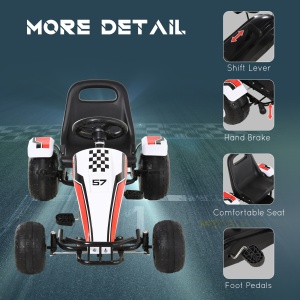Gokart cu pedale pentru copii 3-6 ani scaun reglabil din metal plastic - Img 7