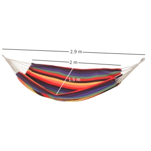 hamac din bumbac si poliester 2x1.5m, multicolor - Img 3