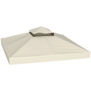 invelis de inlocuire pentru Pergola de Gradina cu Doua Nivele si Orificii de Drenaj, 300x300 cm, Alb Crem - Img 1