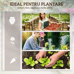 Jardiniera cu 3 Niveluri cu Grilaj pentru Catarat Vita de Vie, Paturi Suprainaltate din Lemn pentru Gradina, Jardiniera in Aer Liber pentru Legume, Flori, Ierburi, Nuanta Natur - Img 7