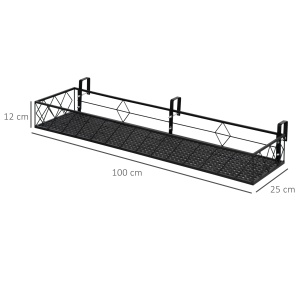 Jardiniera de Exterior cu Carlige pentru Balustrada, Suport Ghivece pentru Balcon si Terasa din Metal - Img 3