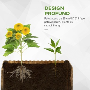 Jardinieră de Grădină Dreptunghiulară pentru Plante, 80x33x30 cm, Lemn Natural - Img 4