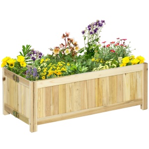 Jardiniera din Lemn Pliabila de Exterior , Inchisa ermetic cu Baza de Scurgere, 70x30x25cm - Img 1