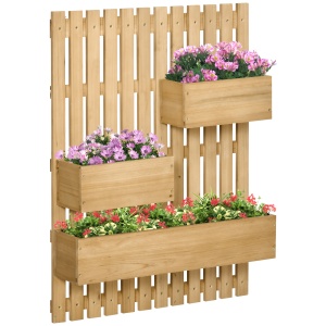 Jardiniera Lemn Exterior – Verticala cu 3 Ghivece Detasabile - Img 1