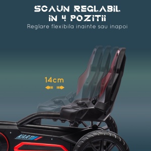 Kart Copii cu Pedale – Scaun Reglabil, Roti EVA 100×58×58.5 cm - Img 4