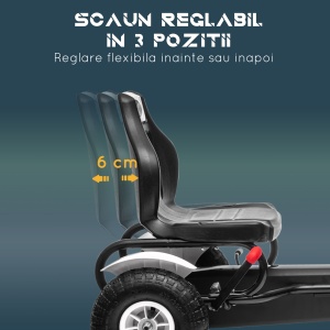 Kart Pedale Copii – Scaun Reglabil, Roti Gonflabile - Img 4